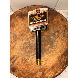 Miller Draft MGD Cold Filtered Beer Tap Handle 4.5" Black Gold
